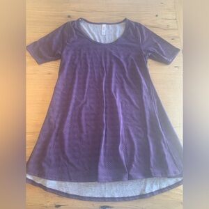 Lu La Roe Plaid‎ Short Sleeve Tee Shirt Purple Women’s XS Preloved